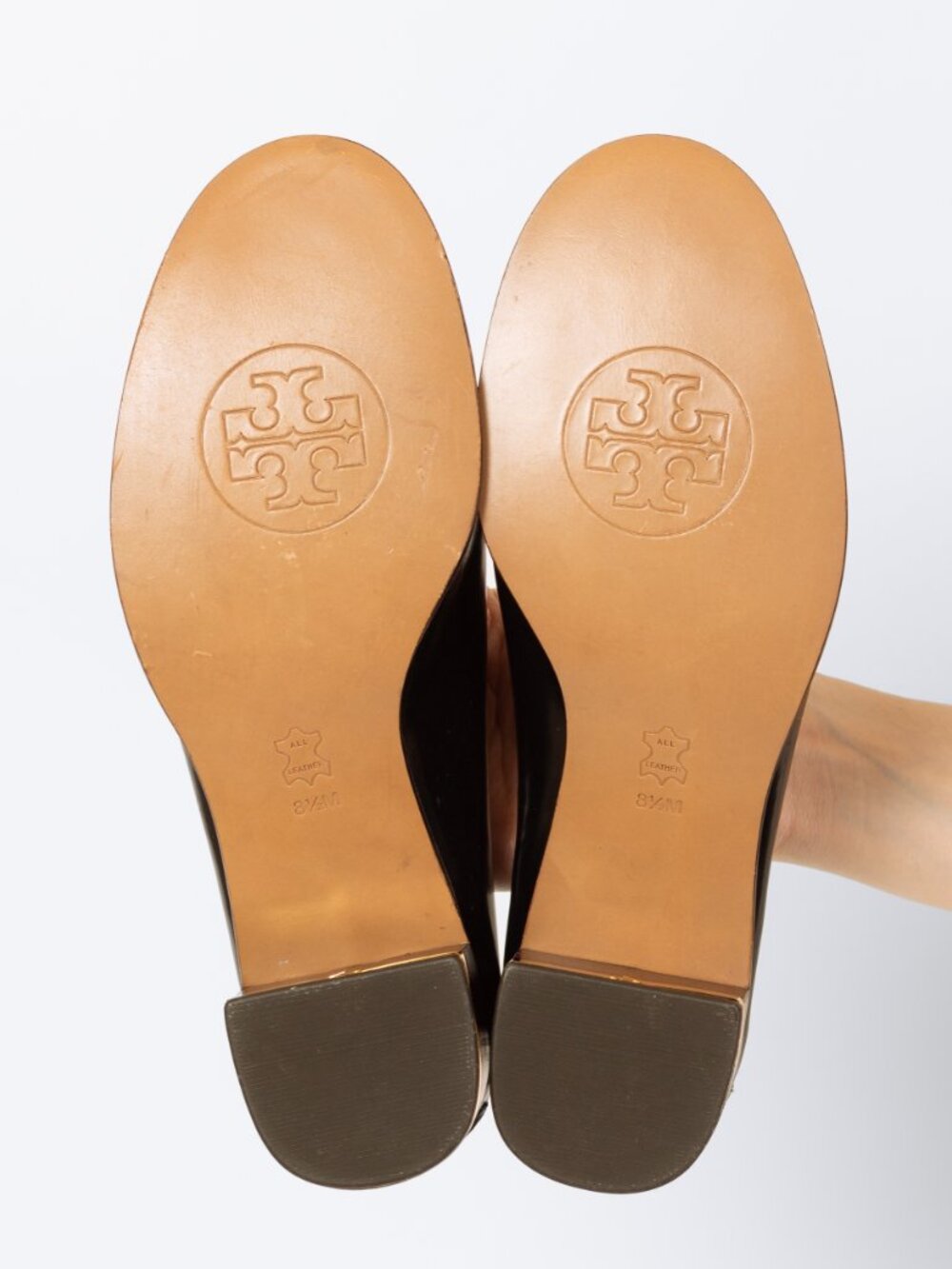 Tory Burch Black Leather Penny Loafer Pumps - Size 8.5 - Picture 8 of 8